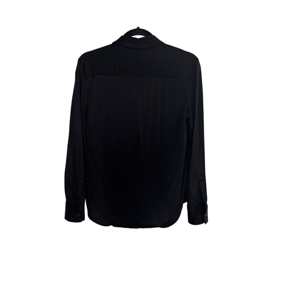2/$30 Zara XS Black Satin Button-Up Blouse - Picture 6 of 12